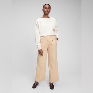 NWT Gap Womens Pleated Wide Khaki Pants Size 12 Work Office Tailored Classic